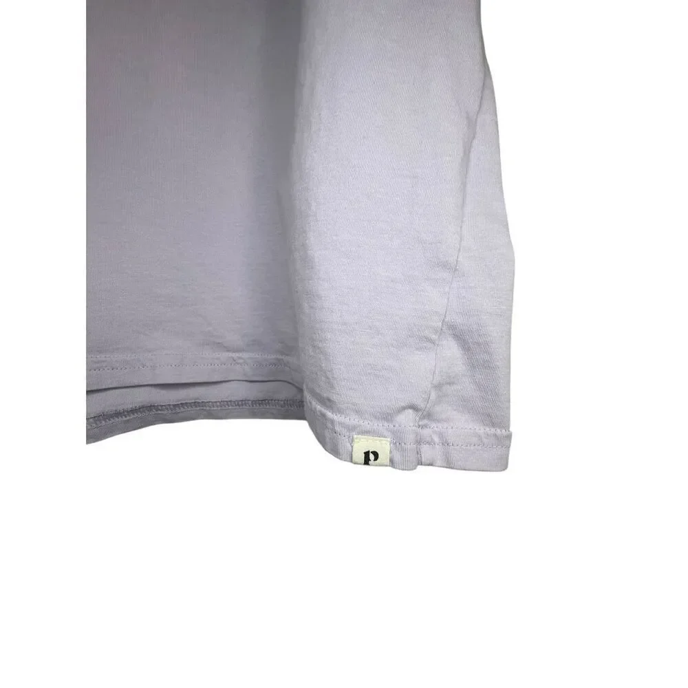 Pact Light Purple Basic Solid V-Neck Short Sleeve Cotton T-Shirt - Picture 2 of 5